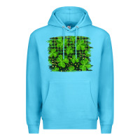 Ocean Blue st patrick's day shamrock and plaid distressed background Premium Hoodie - RanaPortraitStore