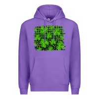 Purple st patrick's day shamrock and plaid distressed background Premium Hoodie - RanaPortraitStore