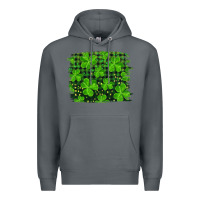 Rock st patrick's day shamrock and plaid distressed background Premium Hoodie - RanaPortraitStore
