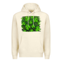 Sandshell st patrick's day shamrock and plaid distressed background Premium Hoodie - RanaPortraitStore