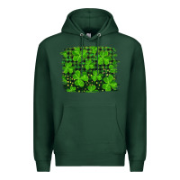 Sports Green st patrick's day shamrock and plaid distressed background Premium Hoodie - RanaPortraitStore