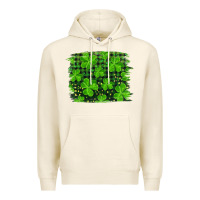 Tofu st patrick's day shamrock and plaid distressed background Premium Hoodie - RanaPortraitStore