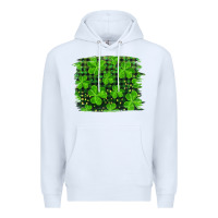 St Patrick's Day Shamrock And Plaid Distressed Background Premium Hoodie | Teevron