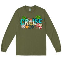 Army Green Cruise Life Long Sleeve Tee - CowhideDigitalArt