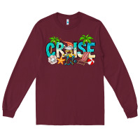 Burgundy Cruise Life Long Sleeve Tee - CowhideDigitalArt