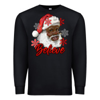 Black african american santa believe Premium Sweatshirt - RanaPortraitStore