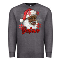 Charcoal Heather african american santa believe Premium Sweatshirt - RanaPortraitStore