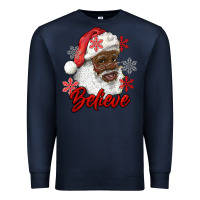 Navy african american santa believe Premium Sweatshirt - RanaPortraitStore