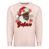 Pale Pink african american santa believe Premium Sweatshirt - RanaPortraitStore