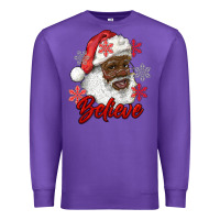Purple african american santa believe Premium Sweatshirt - RanaPortraitStore