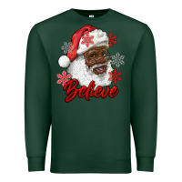 Sports Green african american santa believe Premium Sweatshirt - RanaPortraitStore