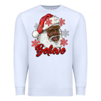 White african american santa believe Premium Sweatshirt - RanaPortraitStore
