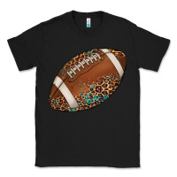 Black western football leopard turquoise pattern Classic Tee - Artiststas