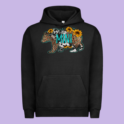 Baby Bear Mini Sunflowers Leopard Cowhide Mother's Day Urban Hoodie Designed By Jasminsmagicworld