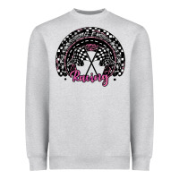 Heather Grey racing checkered rainbow Heavyweight Sweatshirt - JahusDesignShop