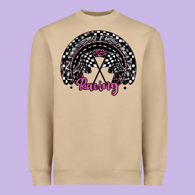 Racing Checkered Rainbow Heavyweight Sweatshirt Designed By Jahusdesignshop