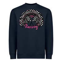 Navy racing checkered rainbow Heavyweight Sweatshirt - JahusDesignShop