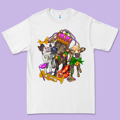 Little Cows And Mardi Gras Party Olivia Premium Tee Designed By Oliviacreatesart
