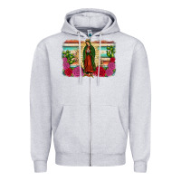 Heather Grey western our lady of Guadalupe Zipper Hoodie - JahusDesignShop