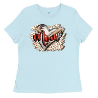 Baby Blue baseball mom Ladies Tee - FaDigitalArtStudio