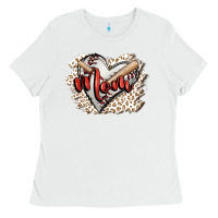 White baseball mom Ladies Tee - FaDigitalArtStudio