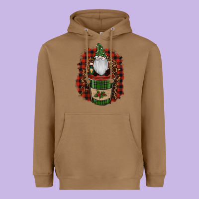 Gnomes With Coffee Christmas Heavyweight Hoodie Designed By Ranaportraitstore