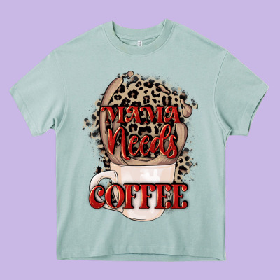 Mama Needs Coffee Mother's Day Heavy Core Tee Designed By Cowgirlartshop
