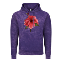 Cloud Purple Puerto Rican Hibiscus Flower Illustrations Vintage Hoodie - LillyAllenDesigns