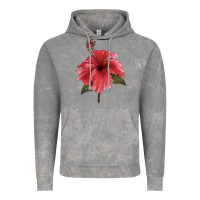 Cloud Rock Puerto Rican Hibiscus Flower Illustrations Vintage Hoodie - LillyAllenDesigns