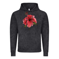 Vintage Black Puerto Rican Hibiscus Flower Illustrations Vintage Hoodie - LillyAllenDesigns