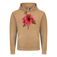 Vintage Camel Puerto Rican Hibiscus Flower Illustrations Vintage Hoodie - LillyAllenDesigns