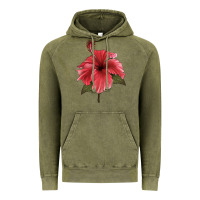 Vintage Olive Puerto Rican Hibiscus Flower Illustrations Vintage Hoodie - LillyAllenDesigns