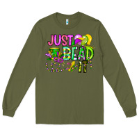 Army Green Just Bead it Long Sleeve Tee - CowhideDigitalArt