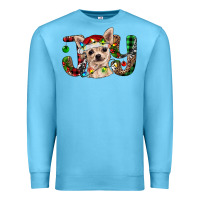 Ocean Blue Christmas chihuahua joy Premium Sweatshirt - RanaPortraitStore