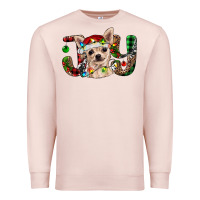 Pale Pink Christmas chihuahua joy Premium Sweatshirt - RanaPortraitStore