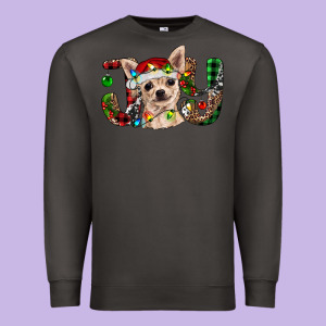 Christmas Chihuahua Joy Premium Sweatshirt Designed By Ranaportraitstore