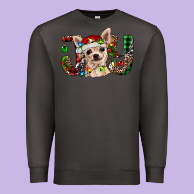 Christmas Chihuahua Joy Premium Sweatshirt Designed By Ranaportraitstore