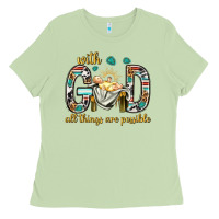 With God All Things Are Possible With Baby Jesus Bbs Ladies Tee | Teevron