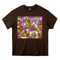 Chocolate Brown Mardi Gras with king cake tumbler Heavy Core Tee - HowdyJamesFarm