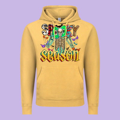 Spooky Season Vintage Hoodie Designed By Cowhidedigitalart