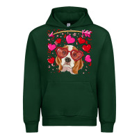 Forest Green Valentines day  beagle Urban Hoodie - RanaPortraitStore