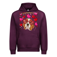 Mauve Wine Valentines day  beagle Urban Hoodie - RanaPortraitStore