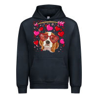 Navy Valentines day  beagle Urban Hoodie - RanaPortraitStore