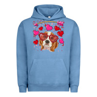 Pigment Pebble Blue Valentines day  beagle Urban Hoodie - RanaPortraitStore