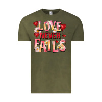 Vintage Olive Love never fails Vintage Tee - FaDigitalArtStudio