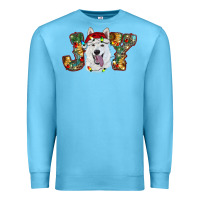 Ocean Blue white shepherd christmas joy Premium Sweatshirt - RanaPortraitStore