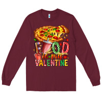 Burgundy Food Is My Valentine Long Sleeve Tee - CowhideDigitalArt