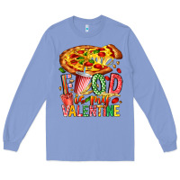 Colony Blue Food Is My Valentine Long Sleeve Tee - CowhideDigitalArt