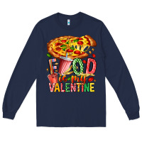 Navy Food Is My Valentine Long Sleeve Tee - CowhideDigitalArt
