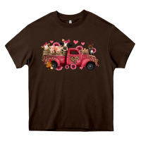 Chocolate Brown valentines day leopard farm animals truck Heavy Core Tee - Jasminsmagicworld